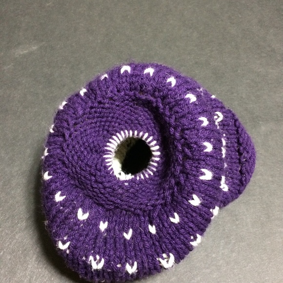 Reversible Double Thick Messy Bun Winter Hat - Picture 2 of 4